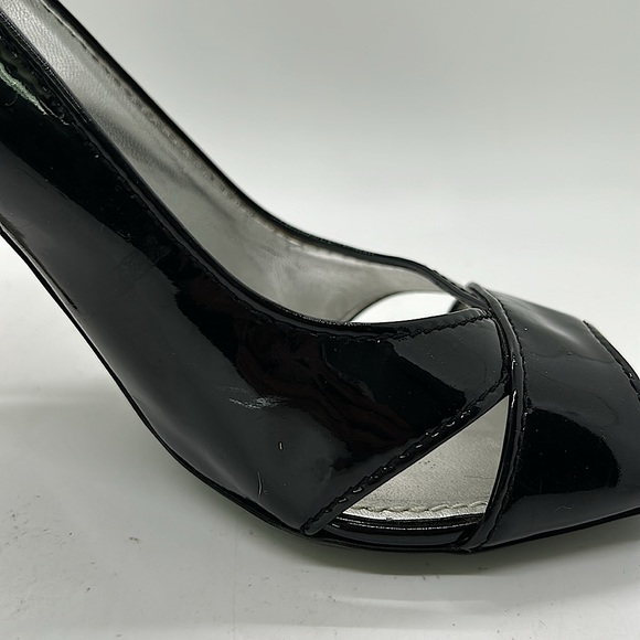 Linea Paolo Sexy Black/Silver Peep Toe Stiletto Heels Shoes **Size 6.5**🔥🔥 - Picture 8 of 9